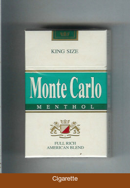 Monte Carlo Menthol Full Rich American Blend Cigarettes hard box