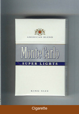Monte Carlo American Blend Super Lights Cigarettes hard box