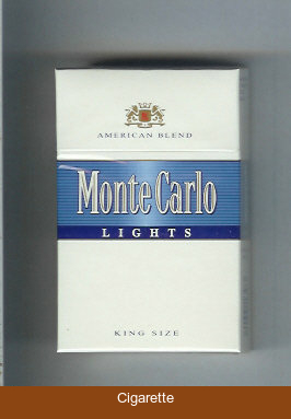 Monte Carlo American Blend Lights Cigarettes hard box