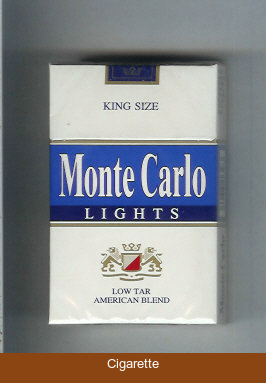 Monte Carlo Lights Low Tar American Blend Cigarettes hard box