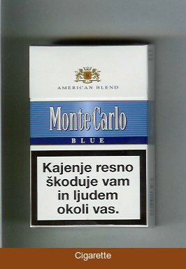Monte Carlo American Blend Blue Cigarettes hard box