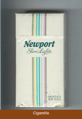 Newport Slim Lights Menthol 100s cigarettes hard box