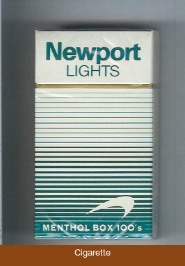 Newport Lights Menthol white and green 100s cigarettes hard box