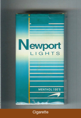 Newport Lights Menthol green and white 100s cigarettes soft box