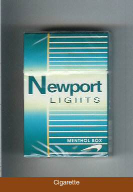 Newport Lights Menthol green and white cigarettes hard box