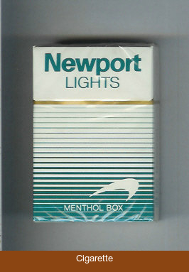 Newport Lights Menthol white and green cigarettes hard box
