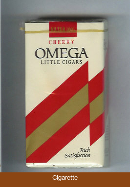 Omega Cherry Little Cigars Rich Satisfacton 100s cigarettes soft box