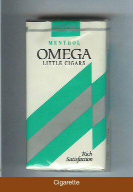 Omega Menthol Little Cigars Rich Satisfacton 100s cigarettes soft box
