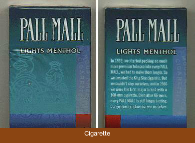 Pall Mall Lights Menthol cigarettes hard box