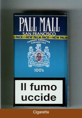 Pall Mall Famous American Cigarettes San Francisco 100s cigarettes hard box