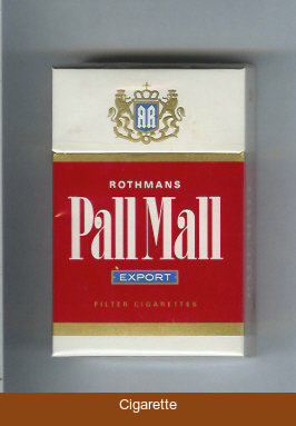 Pall Mall Rothmans Export red and white cigarettes hard box