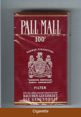 Pall Mall Famous Cigarettes Filter 100s cigarettes hard box