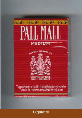 Pall Mall Famous Cigarettes Medium cigarettes hard box