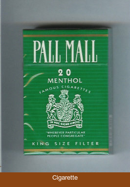Pall Mall Famous Cigarettes Menthol 20 cigarettes hard box