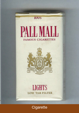 Pall Mall Famous Cigarettes Lights white 100s cigarettes soft box