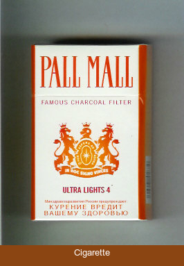 Pall Mall Famous Charcoal Filter Ultra Lights 4 cigarettes hard box
