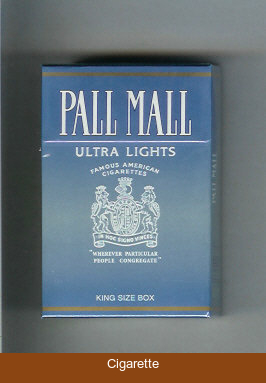 Pall Mall Famous American Cigarettes Ultra Lights cigarettes hard box