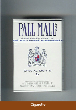 Pall Mall Caf 6 Special Lights Cigarettes hard box