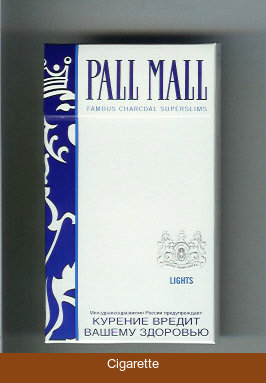 Pall Mall Famous Charcoal Superslims Lights 100s cigarettes hard box
