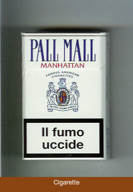 Pall Mall Famous American Cigarettes Manhattan cigarettes hard box