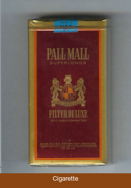 Pall Mall Filter De Luxe 100s cigarettes soft box