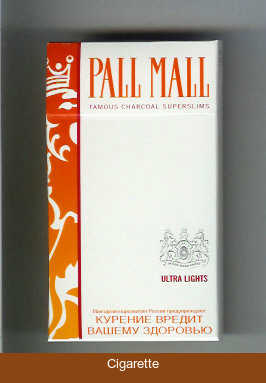 Pall Mall Famous Charcoal Superslims Ultra Lights 100s cigarettes hard box