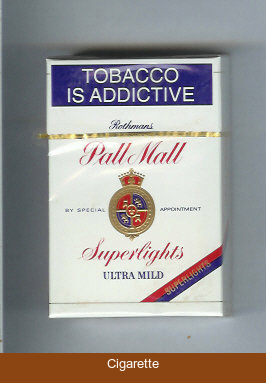 Pall Mall Rothmans Superlights Ultra Mild cigarettes hard box