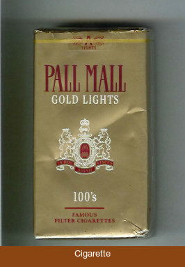 Pall Mall Gold Lights 100s cigarettes soft box