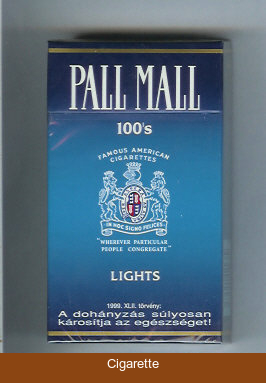 Pall Mall Famous American Cigarettes Lights 100s cigarettes hard box