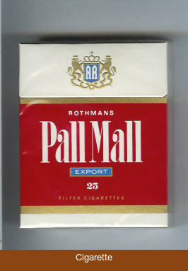 Pall Mall Rothmans Export red and white 25s cigarettes hard box