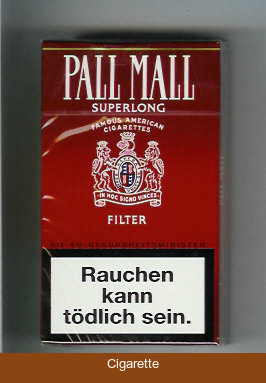 Pall Mall SuperLong Famous American Cigarettes Filter 100s cigarettes hard box