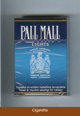 Pall Mall Famous American Cigarettes Lights cigarettes hard box