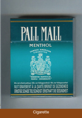 Pall Mall Famous American Cigarettes Menthol 25s cigarettes hard box