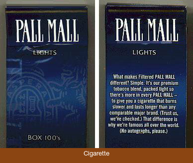 Pall Mall Lights Box 100s cigarettes hard box