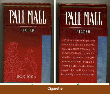 Pall Mall Filter Box 100s cigarettes hard box