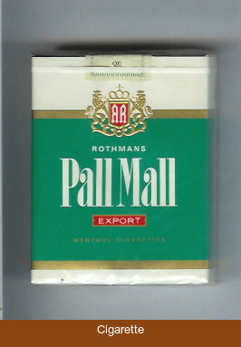 Pall Mall Rothmans Export Menthol 25s cigarettes soft box