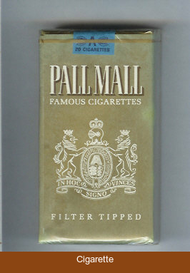 Pall Mall Famous Cigarettes Filter Tipped gold 100s cigarettes soft box