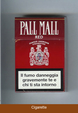 Pall Mall Famous American Cigarettes Red cigarettes hard box