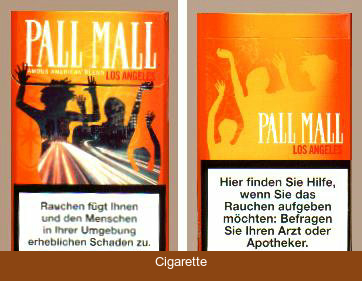 Pall Mall Los Angeles Famous American Blend cigarettes hard box