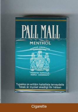 Pall Mall Famous American Cigarettes Menthol cigarettes hard box