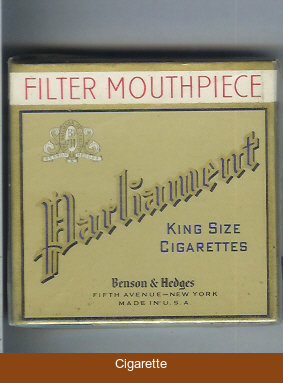 Parliament Benson and Hedges Filter Mouthpiece King Size Cigarettes wide flat hard box