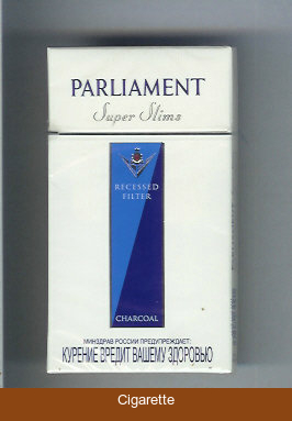 Parliament Super Slims Charcoal 100s cigarettes hard box