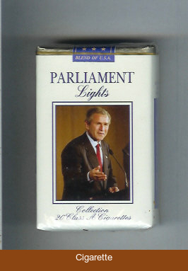 Parliament Lights design with George Bush Blend of U.S.A. cigarettes soft box