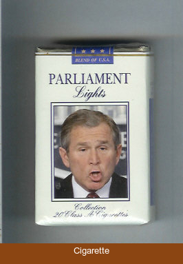 Parliament design with George Bush Lights soft box cigarettes