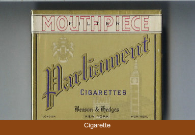 Parliament Benson and Hedges Mouthpiece Filter cigarettes wide flat hard box
