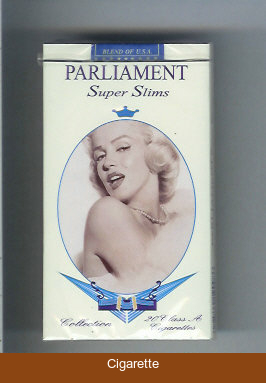 Parliament cigarettes Super Slims design with Marlin Monro 100s soft box