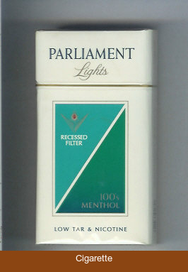 Parliament Lights Menthol 100s cigarettes hard box