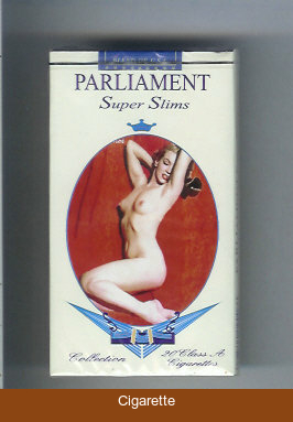 Parliament cigarettes design with Marlin Monro Super Slims 100s