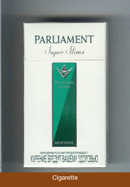 Parliament Super Slims Menthol 100s cigarettes hard box