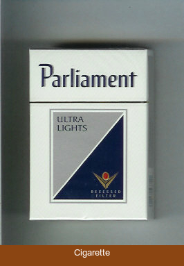 Parliament Ultra Lights Recessed Filter cigarettes hard box